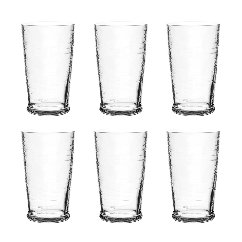 Dimy 23oz. Acrylic Drinking Glass Set, Clear