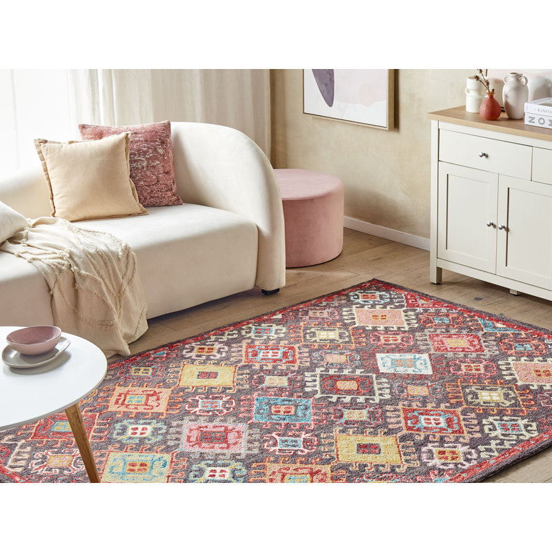 Lamoni Geometric Wool Hand Woven Area Rug, Square 200cm