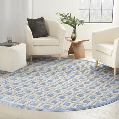 Tapis bleu Newton Houndstooth