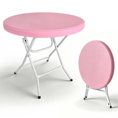 Table bistro ronde et pliante pour les fêtes et les événements en plein air avec plateau en PEHD durable
