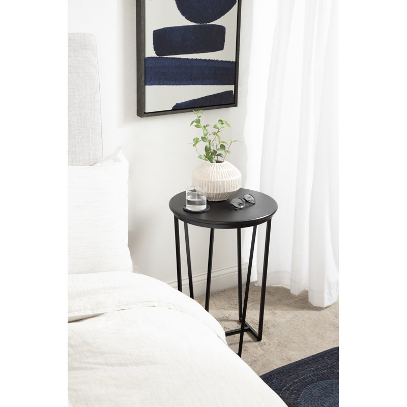 Table de bout Gerardo, H 24 po x l 16 po x P 16 po, Plateau noir / base noire