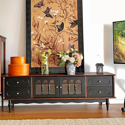 Vintage large capacity drawer TV stand