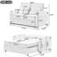 Lit de 61,6 po en chenille grise avec porte-gobelets ajustables, hublots et 2 oreillers escamotables pour les bureaux d'appartements-722337051