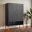 Armoire à chaussures de rangement flexible, portes doubles grillagées avec tablettes amovibles et base surélevée pour une meilleure ventilation-980279994