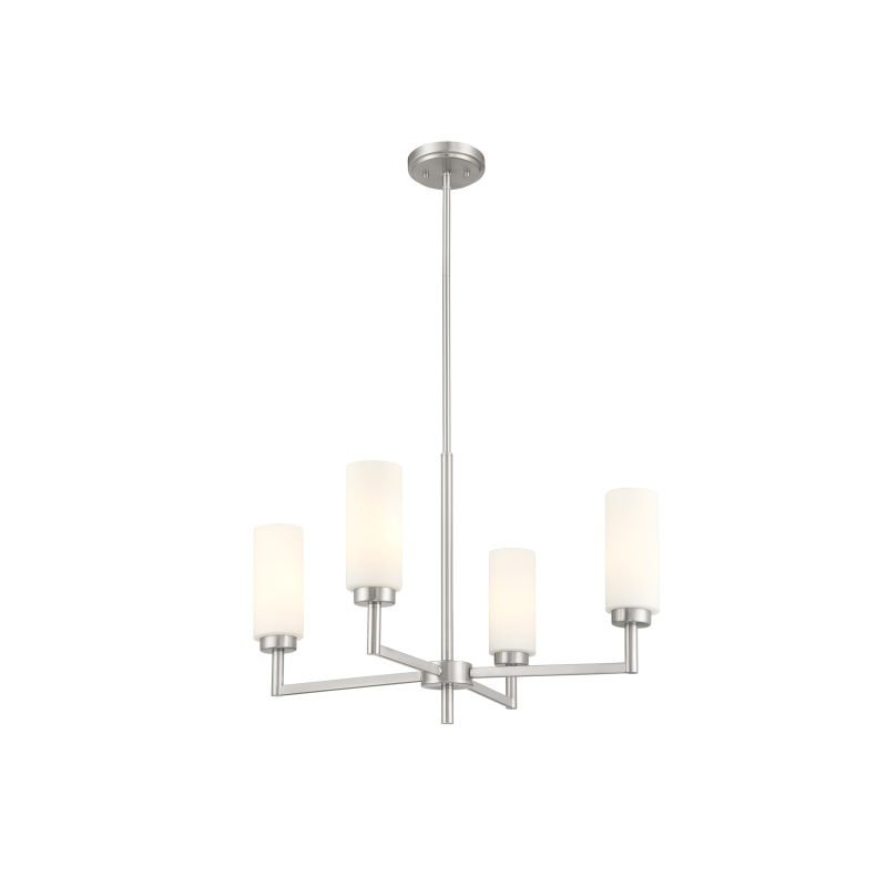 Lustre 4 lumières Oreane, E12/candélabre, Oui, Nickel brossé