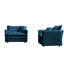 Chaise d'appoint (2) en chenille bleue: tissu, 2 chaises à assise relaxante, rembourrage en éponge de qualité, élégant pour le salon