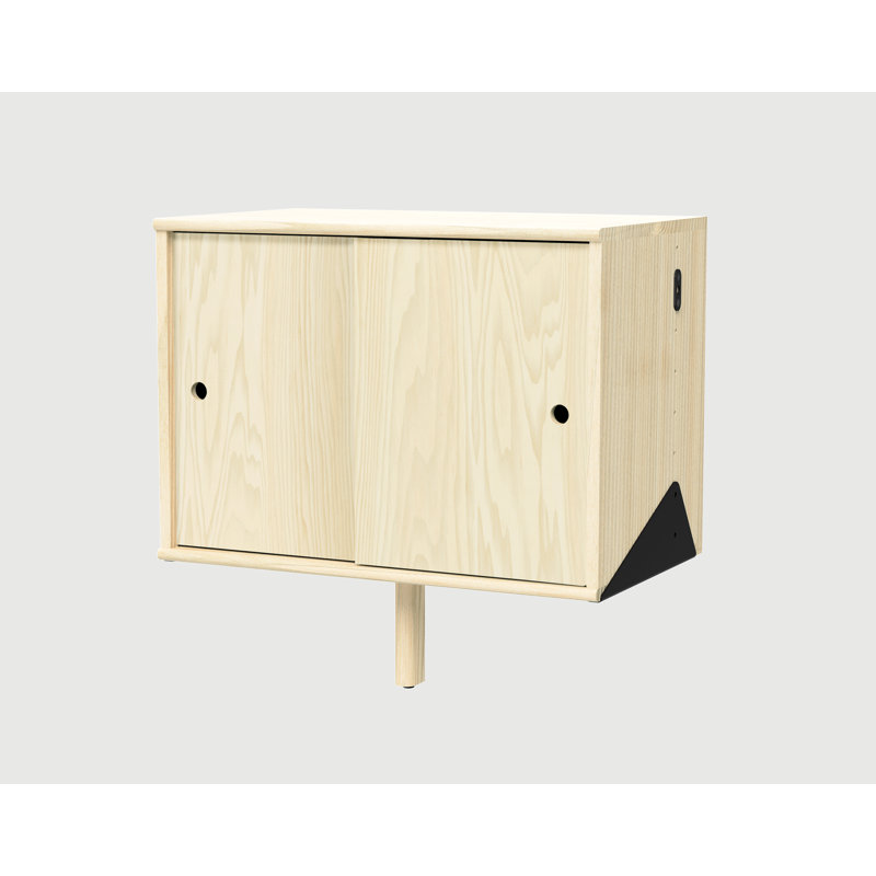Branch Solid Wood Accent Cabinet, Black/Blonde