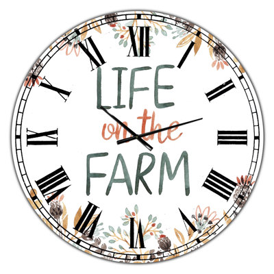Life On The Farm - Grande horloge murale de chalet