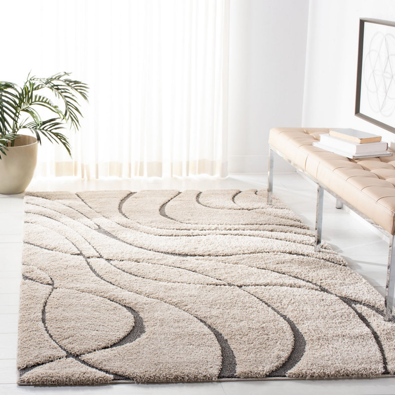 Tapis crème / gris Ashal, Rectangle 9 pi 6 po x 13 pi