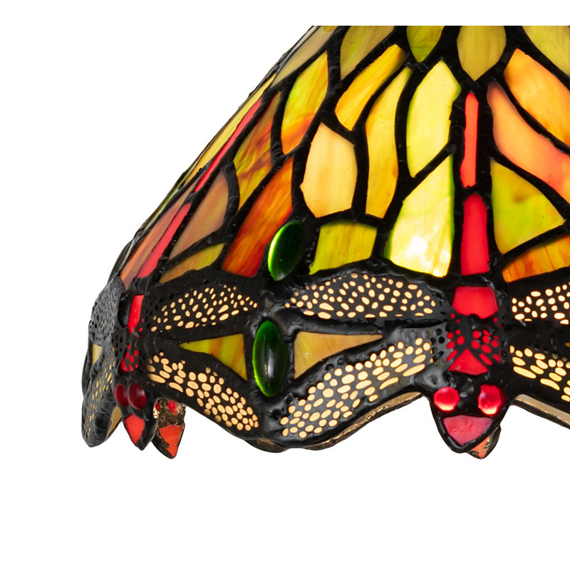 Applique murale 7 po Tiffany, Dôme, Vert / orange / rouge / transparent