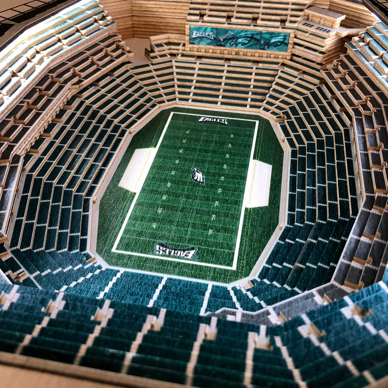 Husik NFL 25-Layer StadiumViews Lighted End Table, Philadelphia Eagles