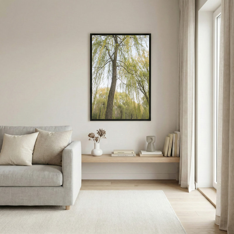 Willow Tree Nature Landscape, reproduction d'art sur toile tendue sur toile, ensemble de 1, H 24 po x l 16 po