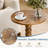 Round Side Table for Small Spaces, Modern Accent End Table with Solid Wood Leg, Versatile Drink Table-446223432