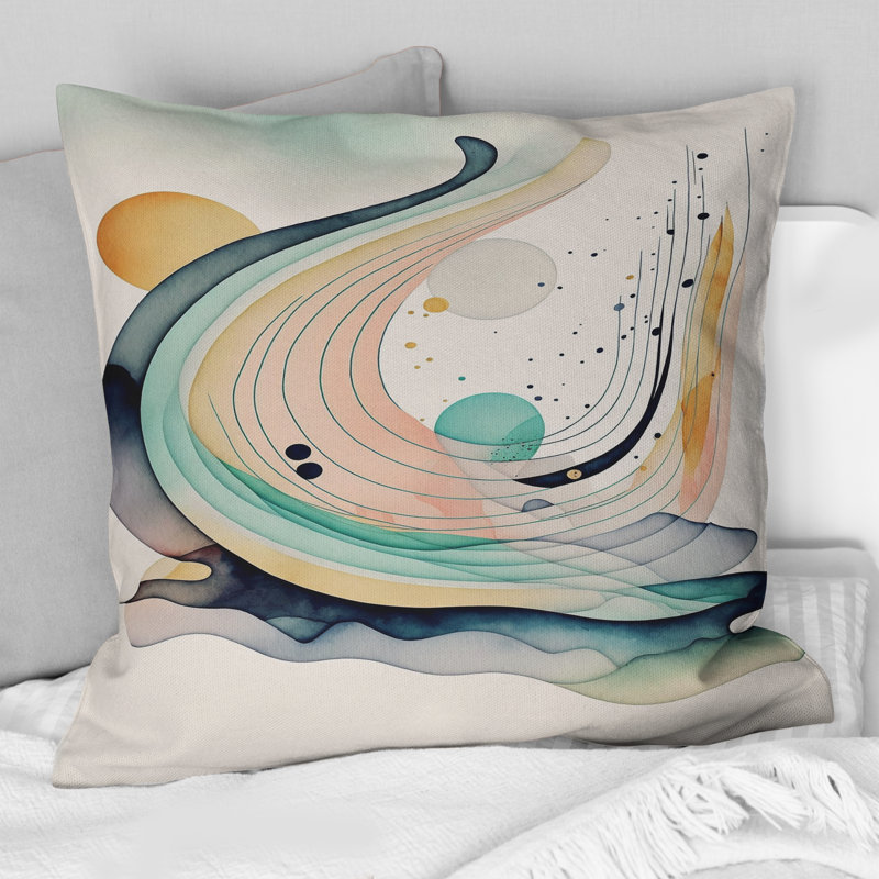 Coussin Vibrant Watercolor Mouvement I - Abstract Minimalisme