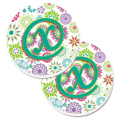 Sous-verre voiture de voiture fleurs initial
