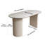 White Sintered Stone Oval Dining Table, 160cm Matt Marble Vein with Double Semi-Cylindrical Legs Fast Dispatch From UK Warehouse – Dispatched Within 2 Days