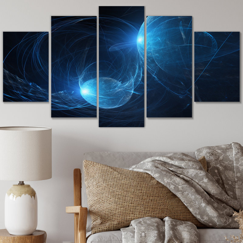 Bright Star Dance Stellar Harmony - Space Wall Decor - 5 Panels