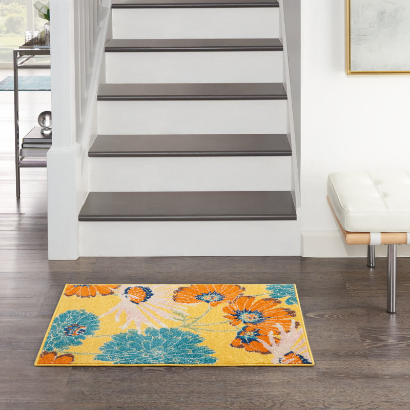 Abruscato Floral Indoor Rug, Rectangle 2' x 3'
