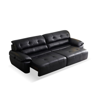 Canapé modulaire noir en similicuir