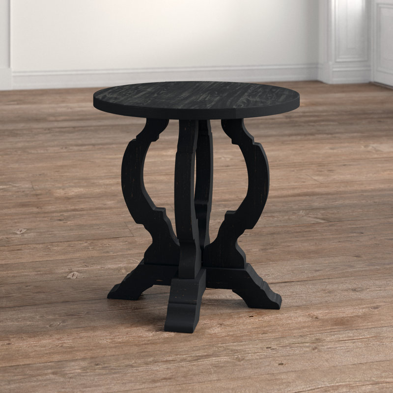 Table de bout à piédestal Vindas, Noir verger