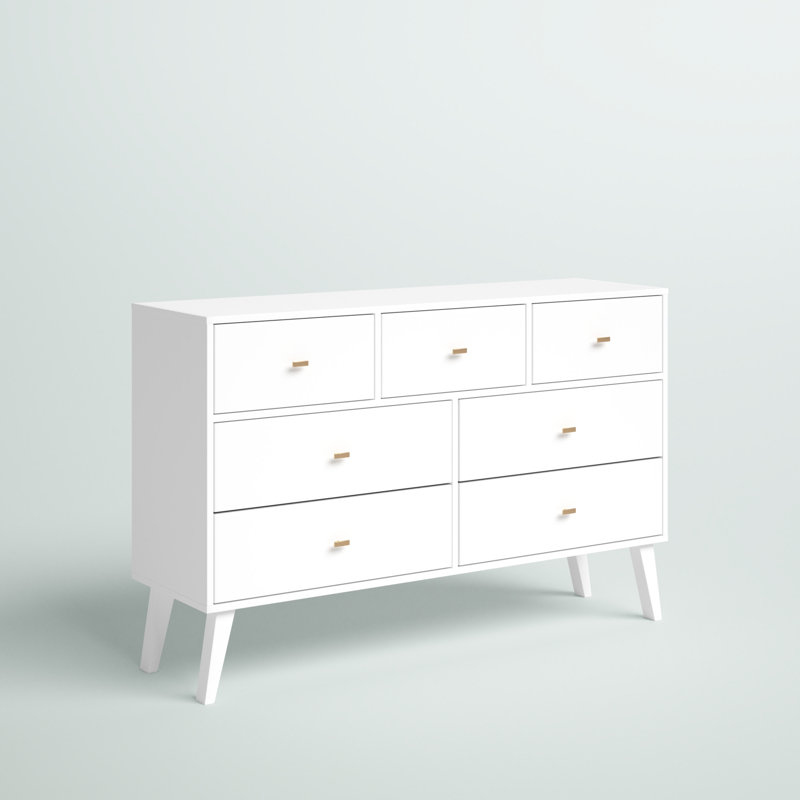 Commode 7 tiroirs l 52,5 po Breux, Blanc