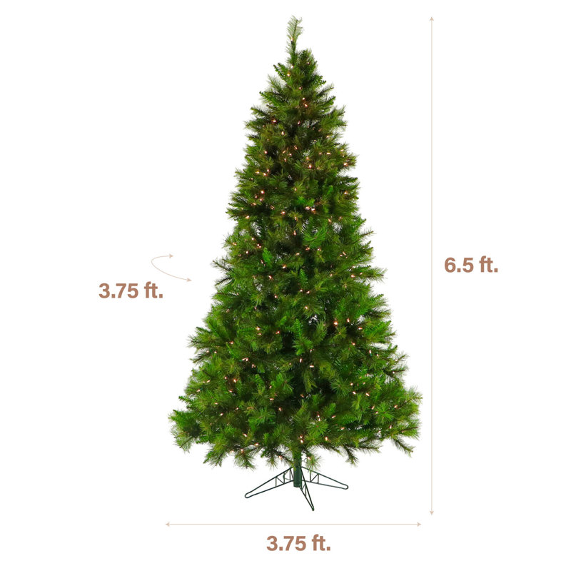6.5-Ft Green Half Christmas Tree with Warm White LED Lights