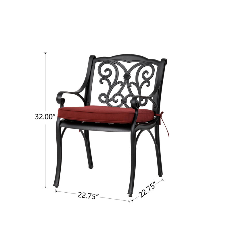 Ensemble bistro 36 po avec coussins Fowles, Rouge