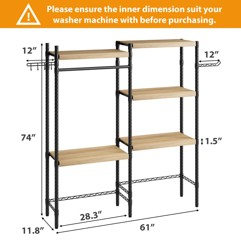Storage Rack, 31cm H x 95cm W x 40.5cm D, Matte Black