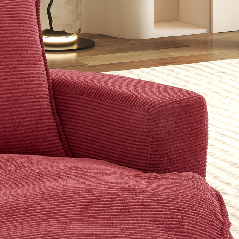 Fauteuil demi-tonneau rotatif 57,3 po, Rouge