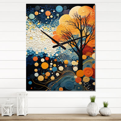 Colourful Mid Century Dynamic Duality V - Abstract Mid Century Wall Clock