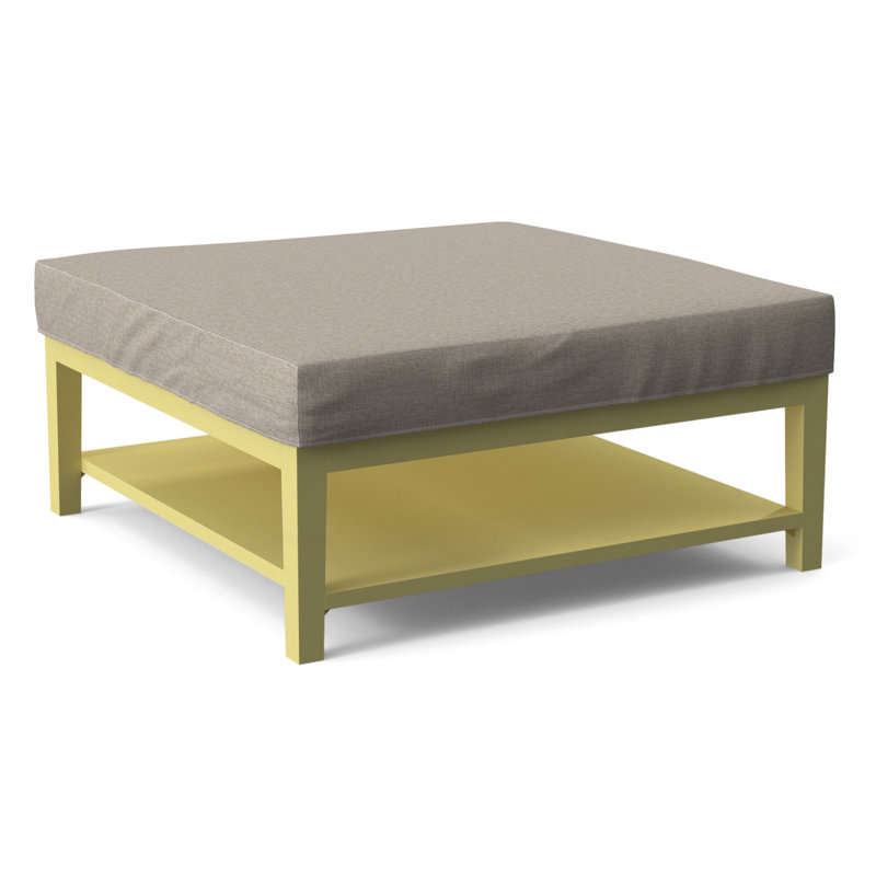 Hammond Square Ottoman, Beige Performance Fabric; 0851-73, Celery Finish