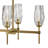 Ana 8-Light Linear Chandelier w/ Faceted Heavy-Cut Diamond-Shaped Crystal Shades - Heritage Brass