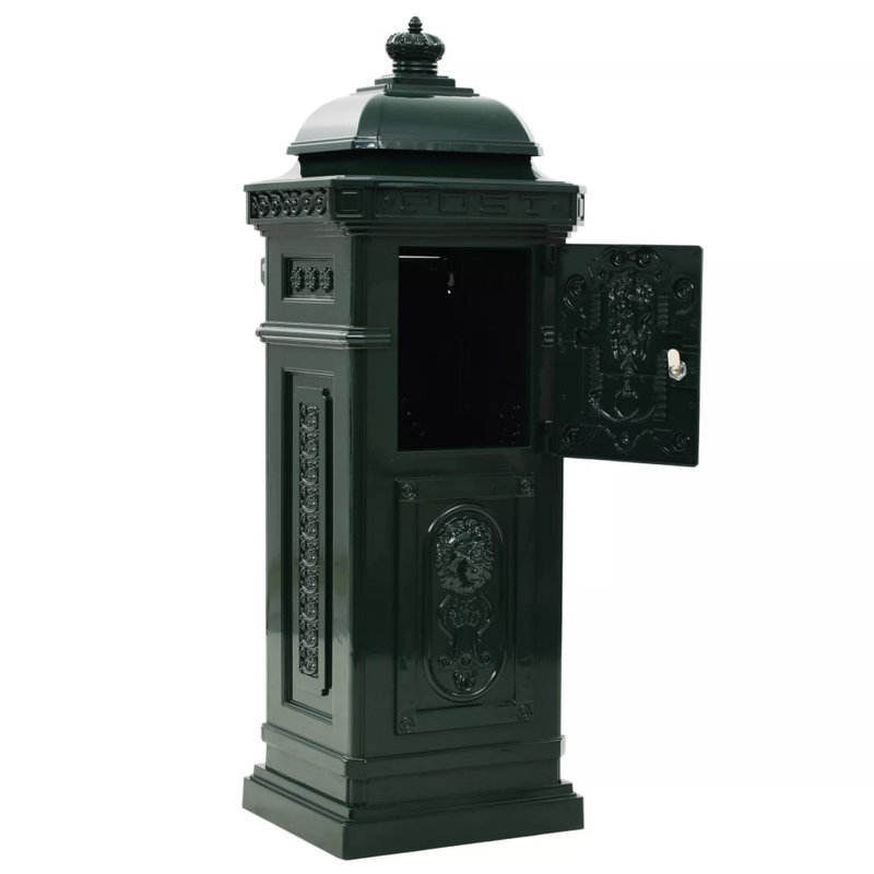 Clairview Locking Pillar Box, Green