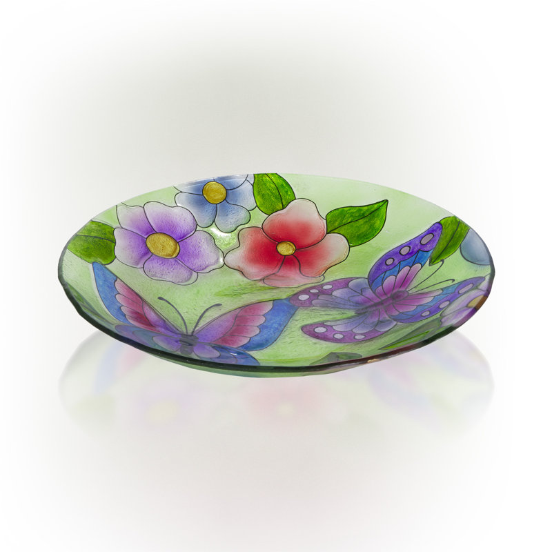 Aliyah-Lilly Glass Birdbath