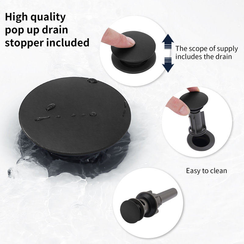 Robinet de lavabo de salle de bain, Noir mat