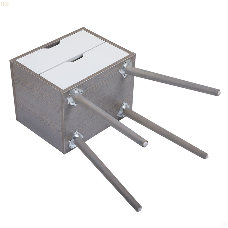 Ensemble de 2 tables de chevet avec rangement à deux tiroirs pour canapé de salon