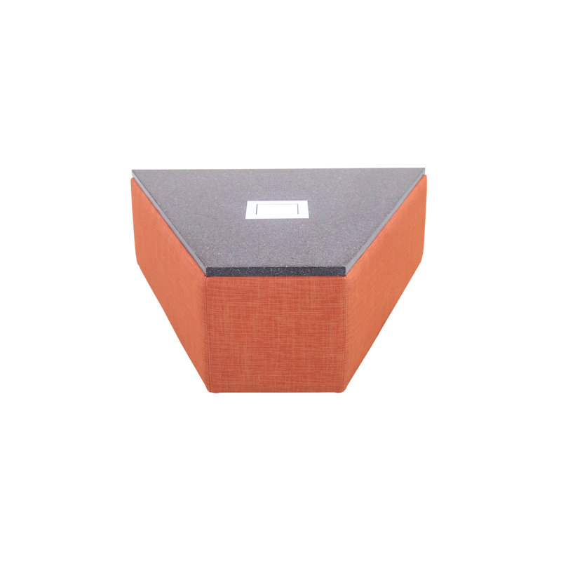 AmTab - SoftSeatingAttachedTable-06-EC - Soft Seating Table - Attached Coupling Corner End Table 45 Wedge without Legs - Solid Surface Top - 30"W x 24"L x 10.5"H