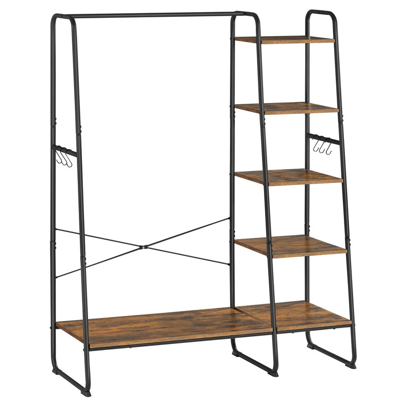 Annastassia 120cm Clothing Rack, Vintage Brown/Black