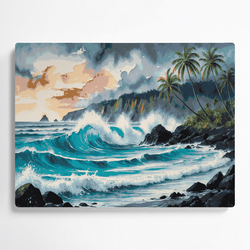 Art mural brun en cités villes Maui Hawaii, H 20 po x l 30 po