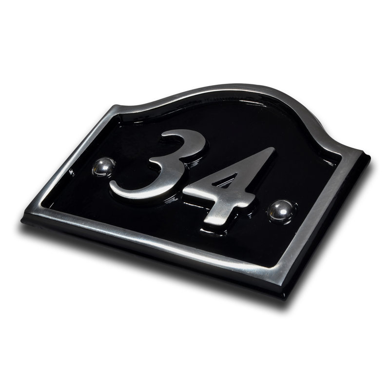 Jaclynn 11.5cm H Reflective Metal House Number, 34