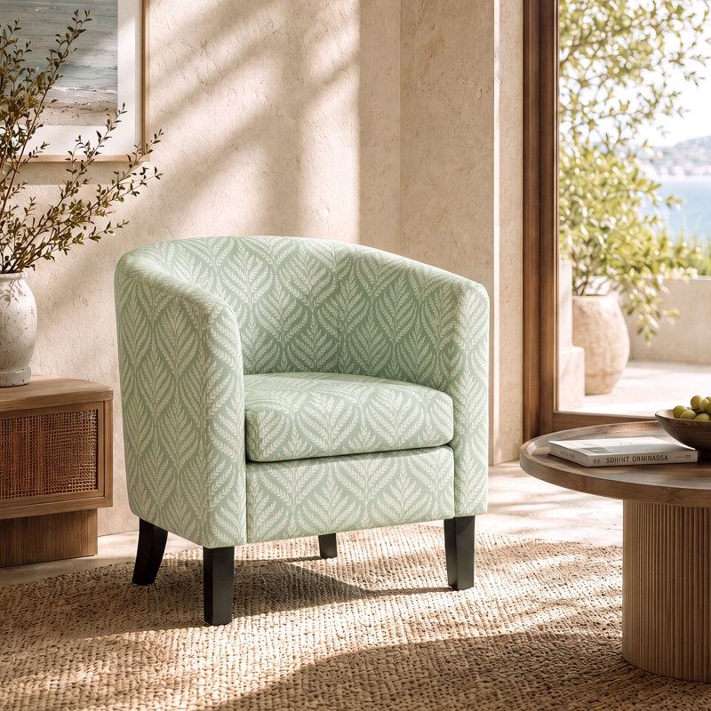 Fauteuil demi-tonneau Modern, Vert fronde