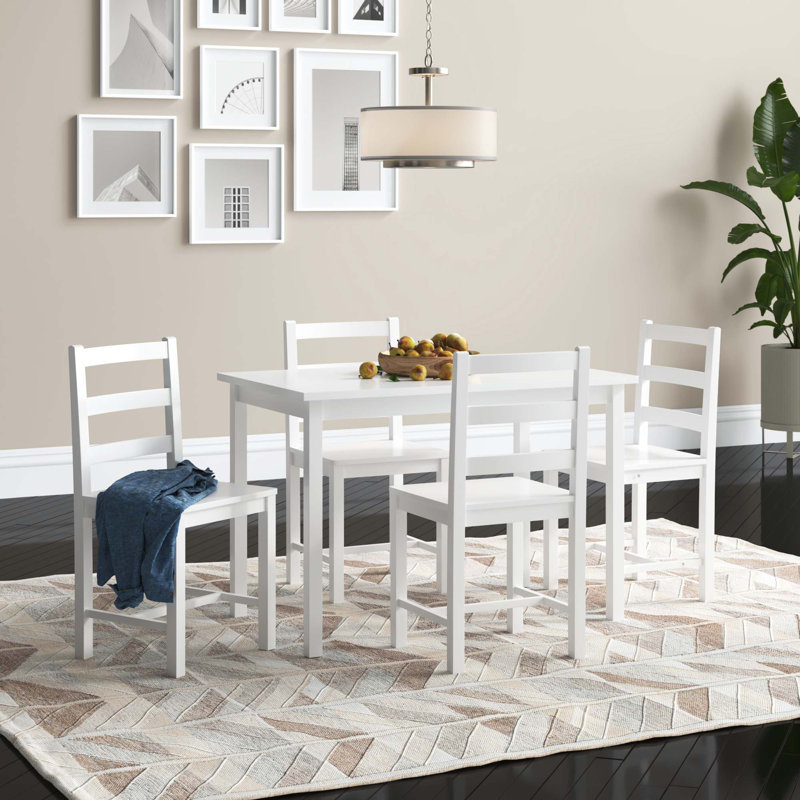 Orrstown 4 - Person Pine Solid Wood Dining Set, White