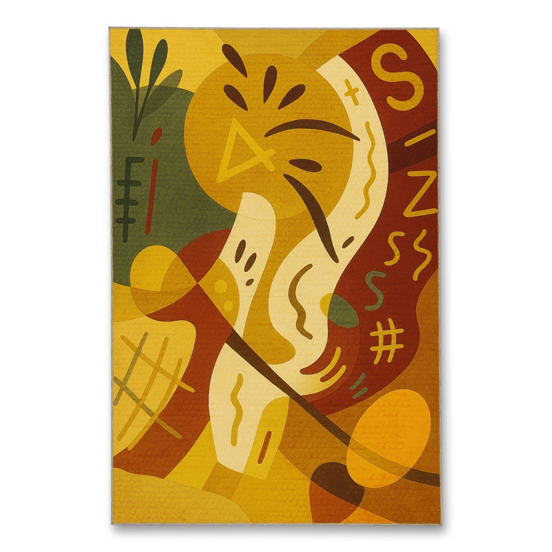 Tapis tissé orange Mosso, 2'6" x 4'11"