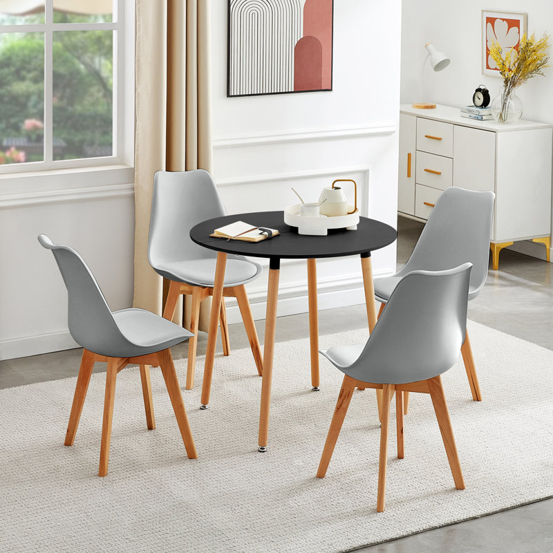 4 - Person Dining Set, Black, Grey