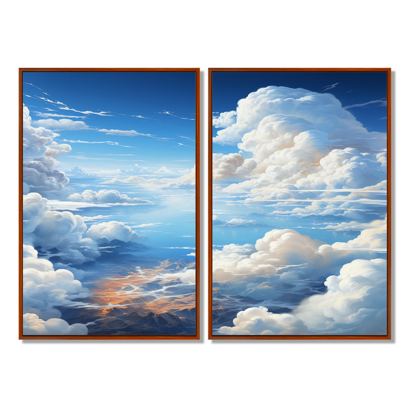 «Sky View The Art Of Clouds I - Clouds», grandes impressions sur toile, Impression encadrée flottante, Brun