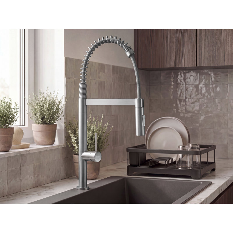 Kitchen Spring Coil Tap ATCAMA Silver, Silver