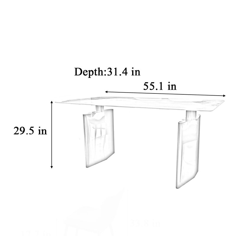Table de salle à manger Domela, H 29,5 po x L 55,1 po x l 31,4 po, Noir