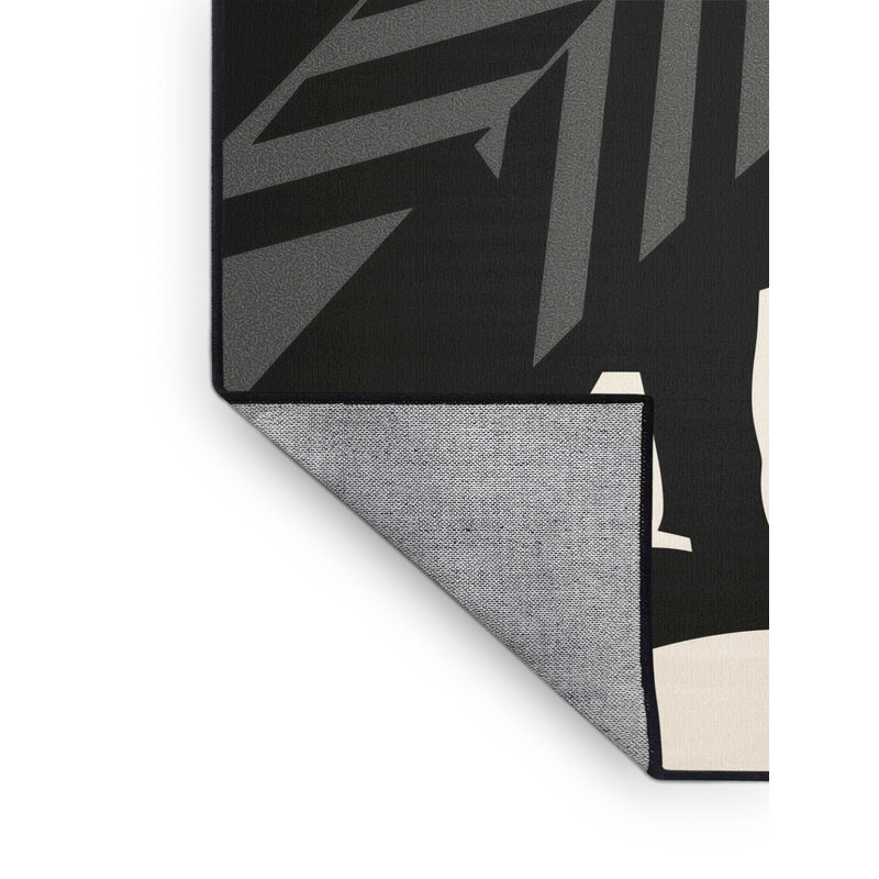 Tapis beige audacieux et éclectique moderne à motif de chevrons beige lavable à la machine Flemington, 2 pi x 3 pi