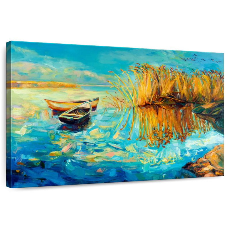 Mehar Boat On Water, 32" H x 48" W