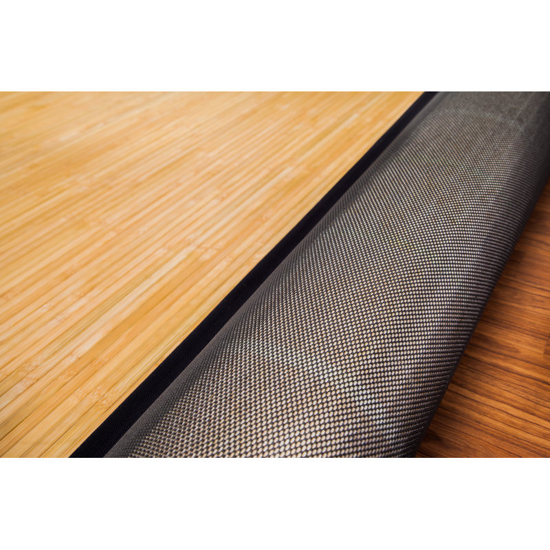 Tapis en lattes de bambou et ruppie maritime fabriqué à la main Govinda, Rectangle 2 pi x 3 pi
